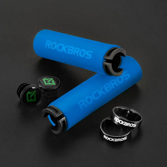 ROCKBROS Cycling Grips Anti-skid Shockproof Silicone Sponge Handlebar Grips MTB Road Bike Grips Ultraight Cycling Handlebars