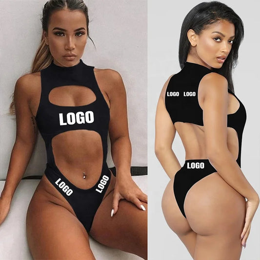 2023 Swimwear One-piece Swimsuit Zipper Neck Monki Swimsuit Front Cutout Sexy Bathing Suit Hollow Out One-Piece Swimwear