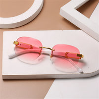 Retro Square Hip Hop Sunglasses Gold Rimless Shades - Men Women Fashion - MANDOTOS INTERNATIONAL