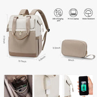 Super Lightweight Women's Travel Laptop Backpack with Curved Shoulder Straps - MANDOTOS INTERNATIONAL