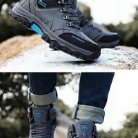 Brand Men Winter Snow Boots Waterproof Leather Sneakers Super  Warm Men's Boots Outdoor Male Hiking Boots Work Shoes Size 39-47