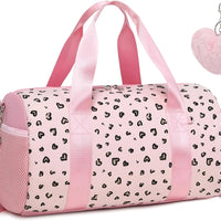Glitter Hearts Ballet Bag for Girls - US Stock Duffel Travel Weekender Gym Bag - MANDOTOS INTERNATIONAL