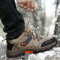 Brand Men Winter Snow Boots Waterproof Leather Sneakers Super  Warm Men's Boots Outdoor Male Hiking Boots Work Shoes Size 39-47
