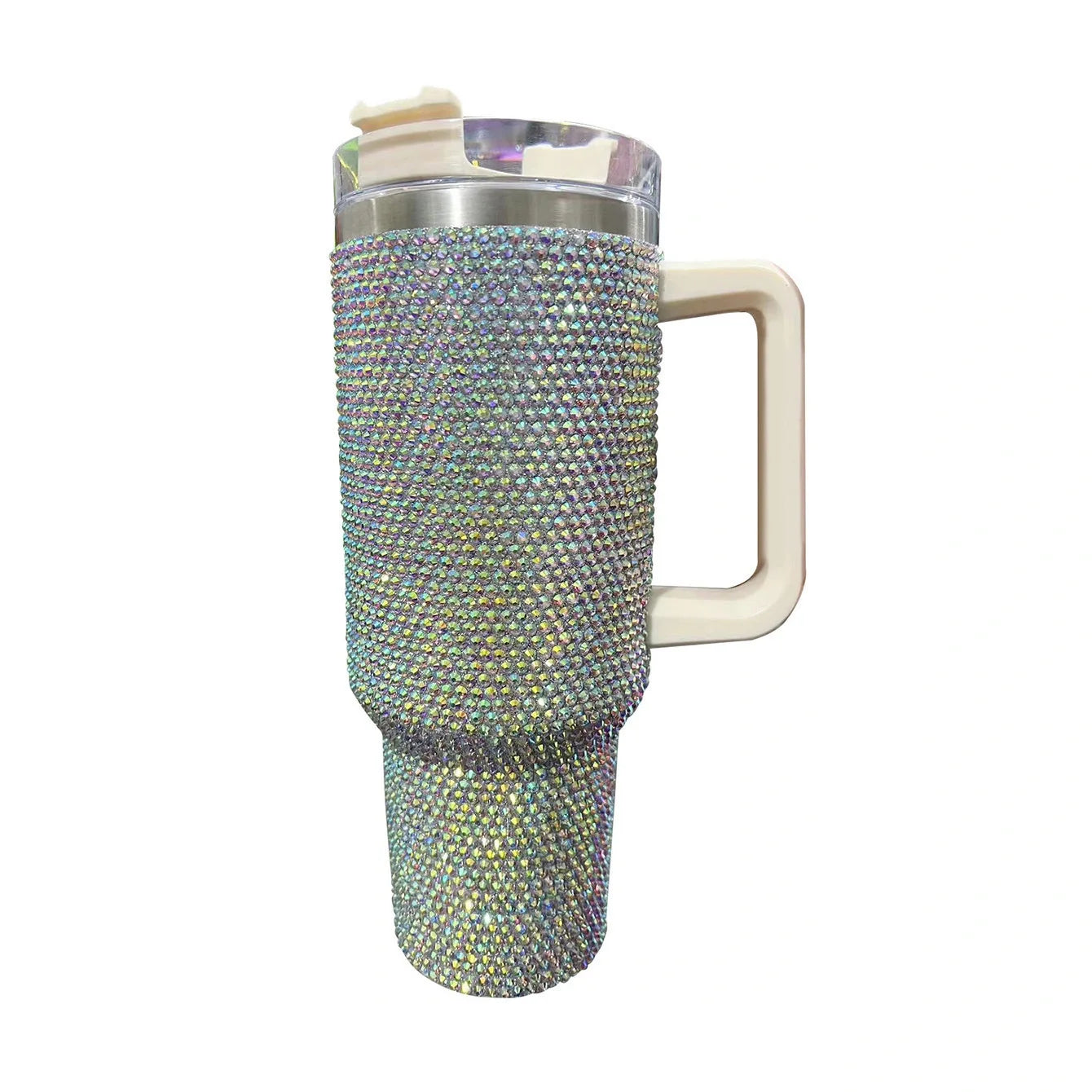 Glitter Coated Stainless Steel Tumbler with Diamond Design - 40oz - MANDOTOS INTERNATIONAL