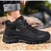 Brand Men Winter Snow Boots Waterproof Leather Sneakers Super  Warm Men's Boots Outdoor Male Hiking Boots Work Shoes Size 39-47
