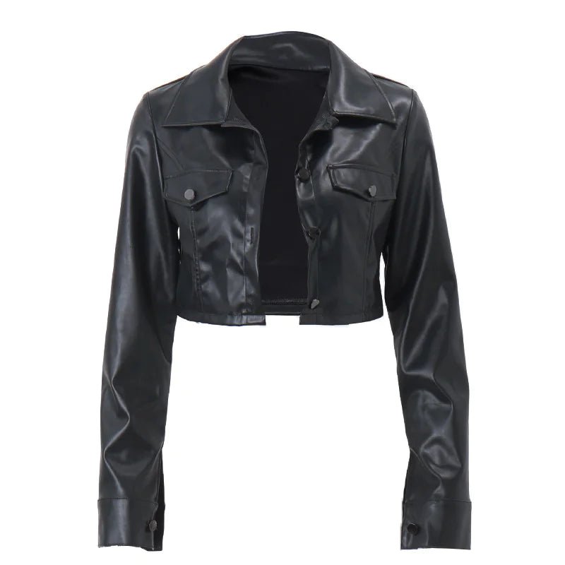 Vogue PU Cropped Jacket - MANDOTOS INTERNATIONAL