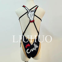 For LIUHUO Professional Tailored Red Synchronized Swimming Team Performance Swimsuit Custom Designed for Optimal Performance