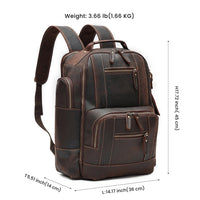 Hot Large Vintage Leather Men's Backpack Multifunction Fashion Daypack for School and Travel Neutral Style