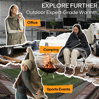 US Warehouse Shipping Outdoor 2 Minutes Fast Heating Nylon Travel Sherpa Waterproof Graphene Electric Heating Blanket