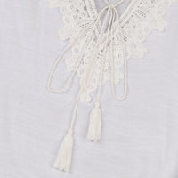 JSN9202262 2024 New Arrival Hot Selling Lace Bikini Cover up V Neck Solid Color High Quality Blouse for Girl