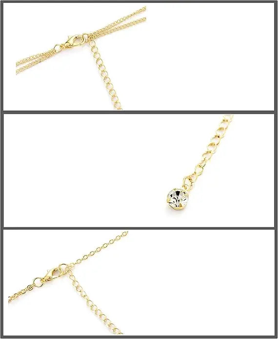 Women's Gold Body Chain Necklace Bikini Jewelry Set - 4 Pieces - MANDOTOS INTERNATIONAL