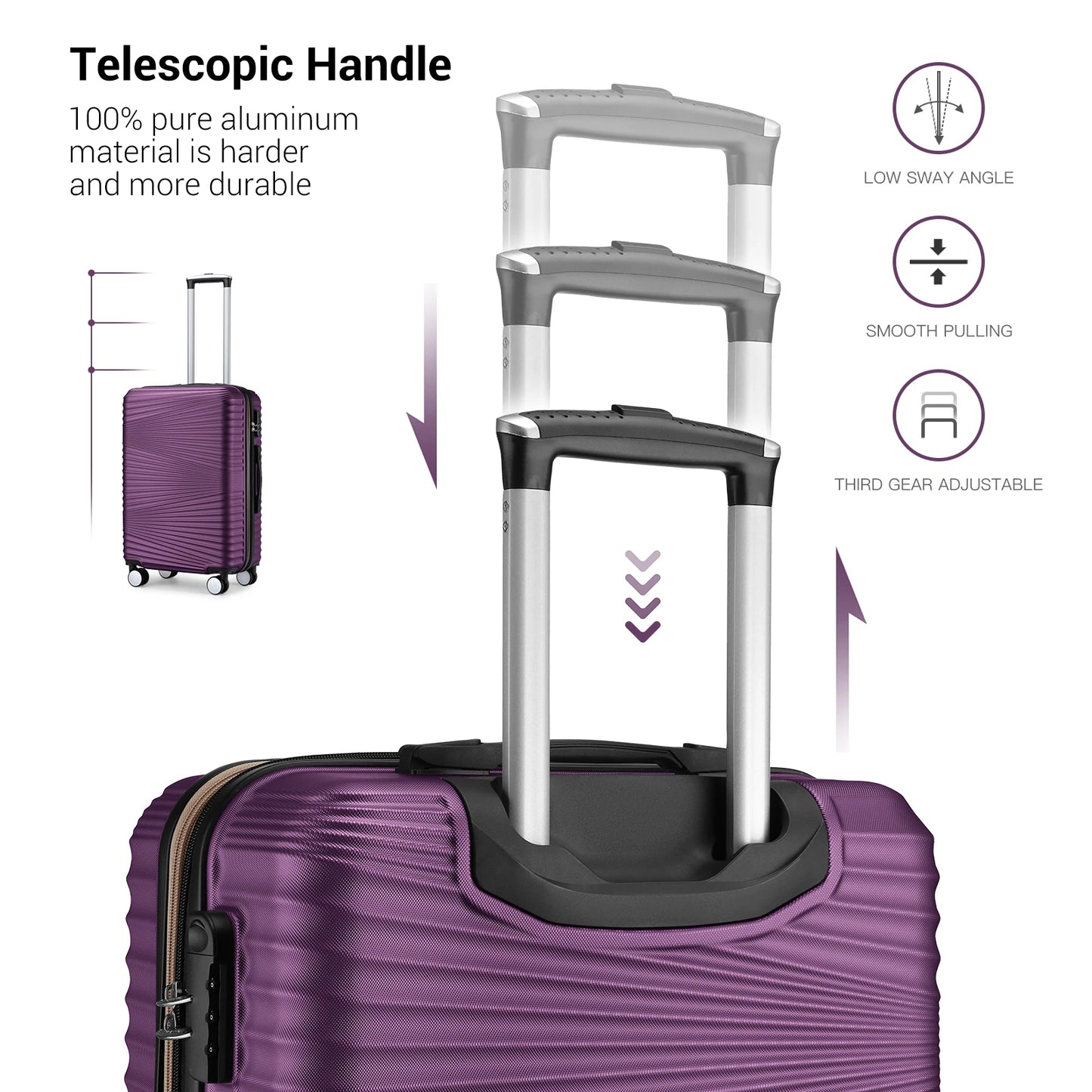 5-Piece Family Travel Luggage Set with Vanity Case - Elegant, Portable & Impact-Resistant - MANDOTOS INTERNATIONAL