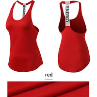 Women Gym Tops Black Sleeveless Yoga Top Women Fitness Shirt Gym Vest Running workout Sports Tops Letter Backless Shirt
