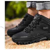 Brand Men Winter Snow Boots Waterproof Leather Sneakers Super  Warm Men's Boots Outdoor Male Hiking Boots Work Shoes Size 39-47