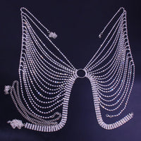Geometric Bikini Chest Chain with Crystal and Rhinestone Accents - MANDOTOS INTERNATIONAL