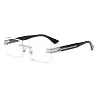 HBK Luxury Rimless Sunglasses Frames 2024 Retro Rectangle Party Use with Blue Black Gold Silver PC Frames