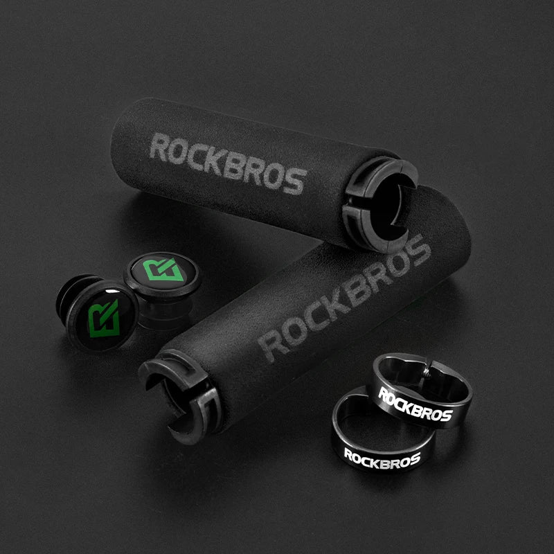 ROCKBROS Cycling Grips Anti-skid Shockproof Silicone Sponge Handlebar Grips MTB Road Bike Grips Ultraight Cycling Handlebars