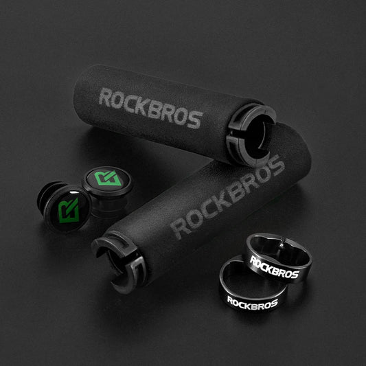 ROCKBROS Cycling Grips Anti-skid Shockproof Silicone Sponge Handlebar Grips MTB Road Bike Grips Ultraight Cycling Handlebars