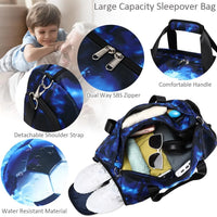 Sports Duffle Bag for Boys Football Gymnastic Bags with Wet Pocket Shoes Compartment Lightning Travel Duffel Bag