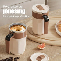 Electric Self-stirring Couple Coffee Cups, Travel Mug with Lid, 12.85oz - MANDOTOS INTERNATIONAL