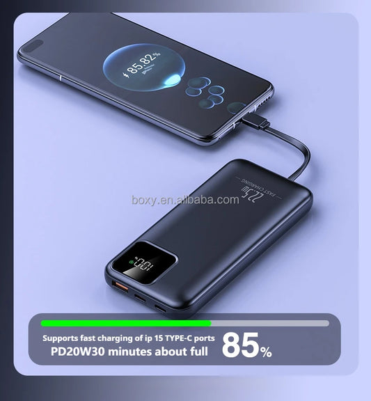 Wholesale PD22.5W Fast Charging 20000Mah  Power Bank With Led Digital Display Travel Phone Power Banks USB Fast Portable Charger