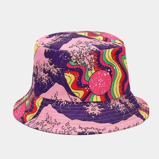 2027 NEW KJEuropean American Fashion Retro Graffiti Double Sided Wearing Bucket Hat Women Travel Sun Men Party Bucket Hat