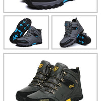 Brand Men Winter Snow Boots Waterproof Leather Sneakers Super  Warm Men's Boots Outdoor Male Hiking Boots Work Shoes Size 39-47