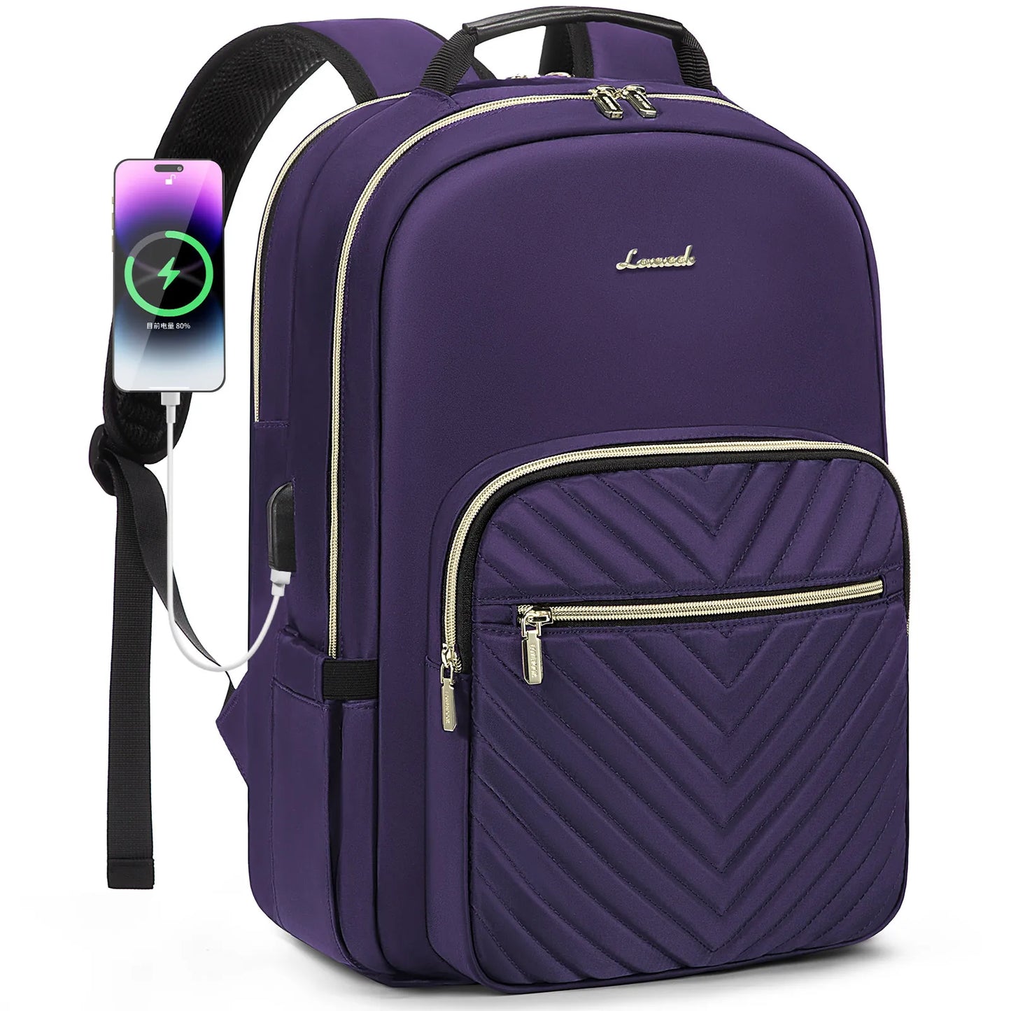LOVEVOOK Luxury Nylon Teen College School Bookbags Waterproof Business 15.6 17 Inch Travel Laptop Backpacks Bags for Women Girls