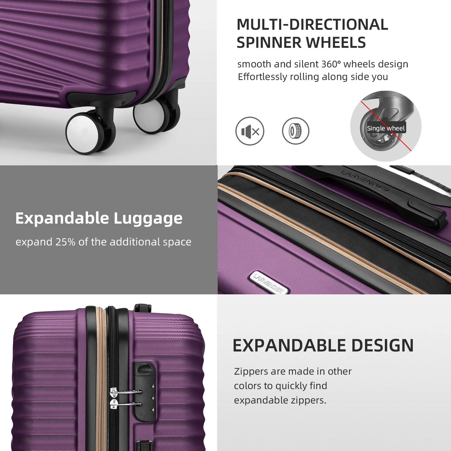 5-Piece Family Travel Luggage Set with Vanity Case - Elegant, Portable & Impact-Resistant - MANDOTOS INTERNATIONAL