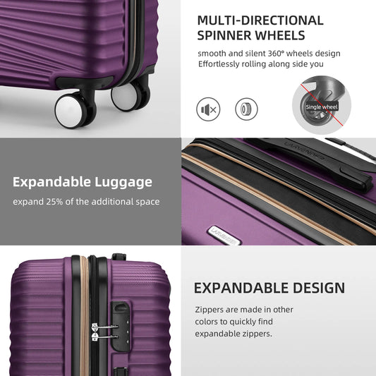 5-Piece Family Travel Luggage Set with Vanity Case - Elegant, Portable & Impact-Resistant - MANDOTOS INTERNATIONAL