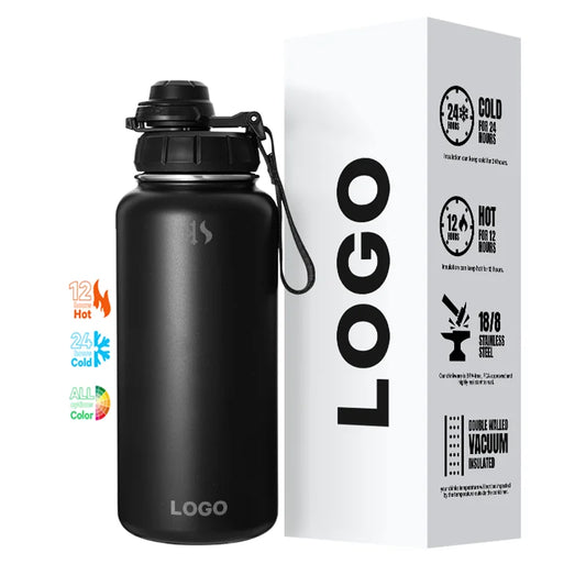 32oz Insulated Stainless Steel Sports Water Bottle - Gym, Outdoor & Travel - MANDOTOS INTERNATIONAL