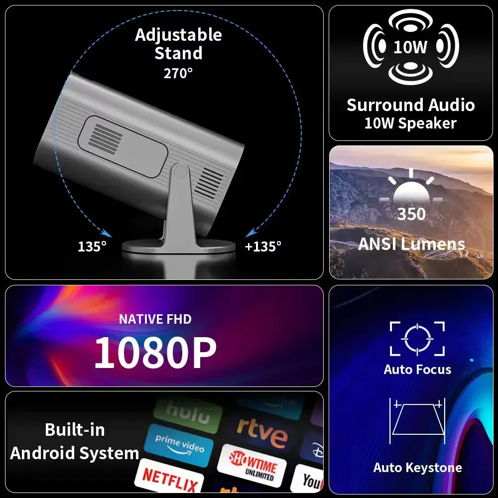Popular HP330 Projecteur Portable for Travel Business Support Android 11HD Wifi Smart Projector HP330
