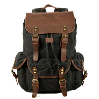 Vintage Batik Canvas Leather Backpacks for Men Laptop Daypacks Waterproof Canvas Rucksacks Mountaineering Travel Backpack