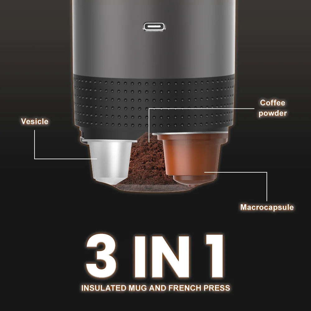 Portable Capsule Espresso Machine Heating Water Coffee Maker Handheld Automatic Espresso Machine With Travel Case