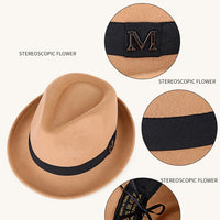 Men Winter Thick Warm Felt Fedora Hats Wool Gentleman Jazz Cap Homburg Male Classical Narrow Brim Top Hat