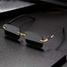 1pc Trendy Rimless Y2K Glasses for Women Men Punk Frameless Rectangle Glasses Retro Gradient Shades Driving Travel UV400 Eyewear