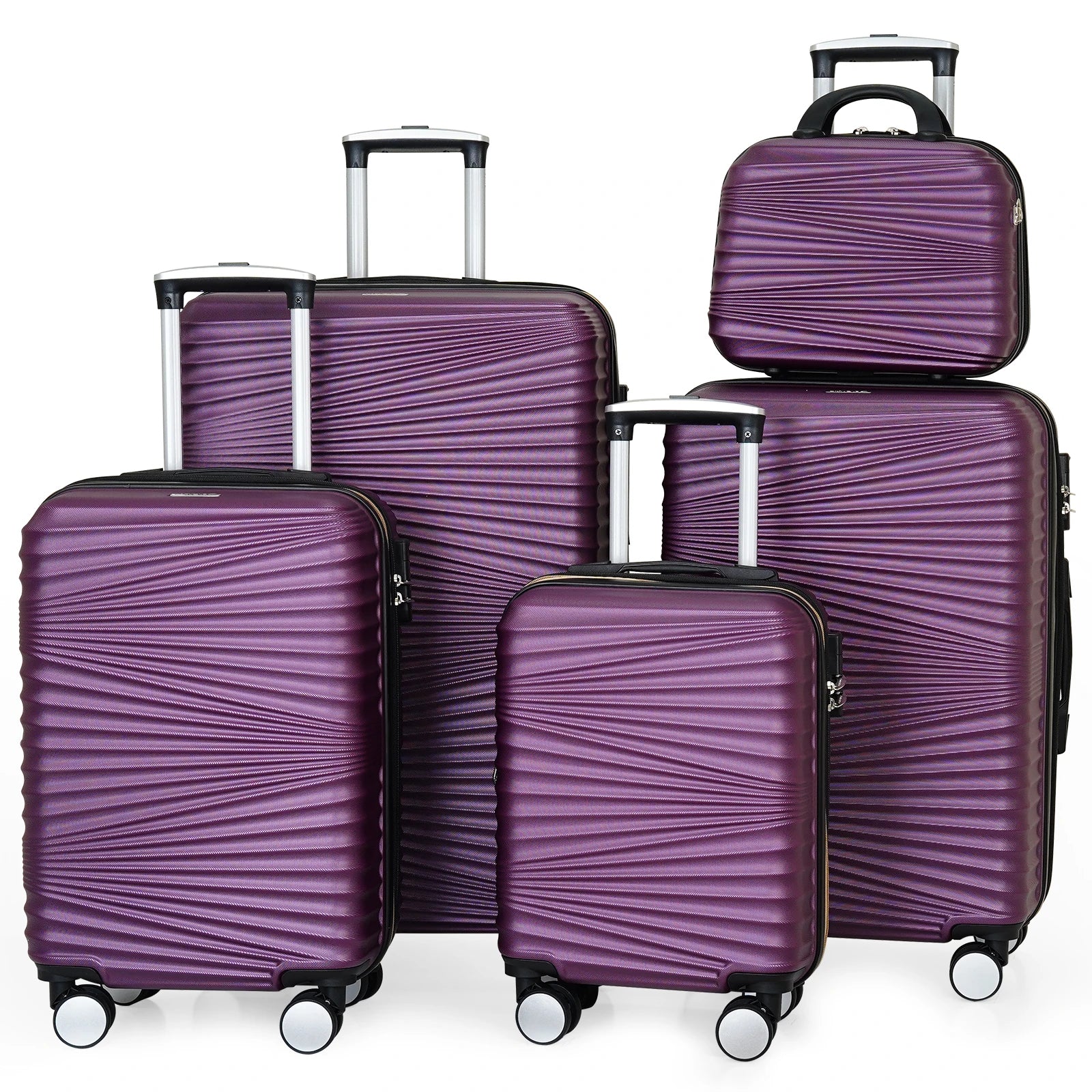 5-Piece Family Travel Luggage Set with Vanity Case - Elegant, Portable & Impact-Resistant - MANDOTOS INTERNATIONAL