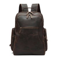 Large Capacity Retro Crazy Horse Leather Men's Backpack First Layer Cowhide for Business Travel Fashionable Accessories