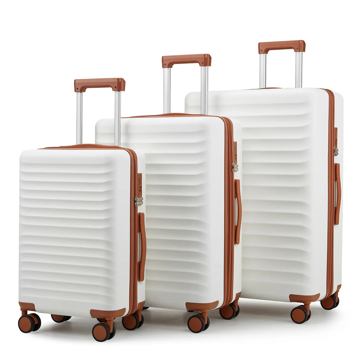 US Warehouse Waterproof Luxury PC+ABS 3 Pieces Trolley Suitcases Luggage Set Hard Shell Travel Suitcase Set with Silent Wheels