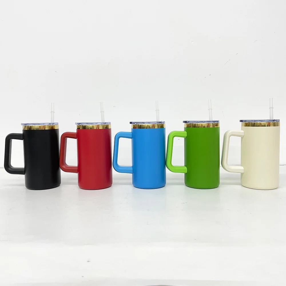 20oz Stainless Steel Tumbler with Detachable Handle - US Warehouse, Set of 20 - MANDOTOS INTERNATIONAL