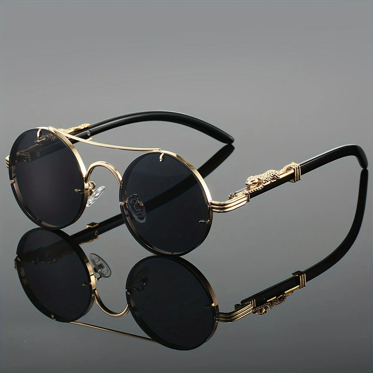 Men'S Black Metal Framed Fashion Glasses Sunglasses TAC Lenses for Day & Night Driving, Stylish Daily Leisure Wear