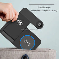 2025 Portable Travel Charger Triple Night Light Folding Mobile Phone Pad 3-in-1 Wireless Fast Charging Magnetic Type for Females