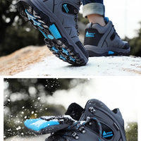 Brand Men Winter Snow Boots Waterproof Leather Sneakers Super  Warm Men's Boots Outdoor Male Hiking Boots Work Shoes Size 39-47