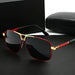 Men'S Large Frame Sunglasses | Black to Red Gradient TAC Lens, Full-Rim Iron Frame, Protection, Easy-Clean Lens Surface,Polished