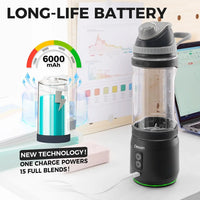 Ice Crushing Portable Blender Rechargeable Portable Smoothie Blender Cordless Personal Travel Blender