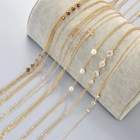 8Pcs Sexy Body Chain Belly Waist Chain Necklace Summer Beach Bikini Bra Body Jewelry for Women Gold Tone