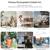 Portable Rechargeable Outdoor Standing Fan with Remote & LED Light - MANDOTOS INTERNATIONAL