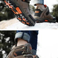 Brand Men Winter Snow Boots Waterproof Leather Sneakers Super  Warm Men's Boots Outdoor Male Hiking Boots Work Shoes Size 39-47