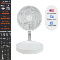 Portable Rechargeable Outdoor Standing Fan with Remote & LED Light - MANDOTOS INTERNATIONAL