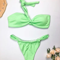 GZXL-ABL006# Eco Friendly Swimwear Women's One Shoulder Design Sexy Swimwear Ladies Split Bikini Sets Recycled Fabric Swimwear